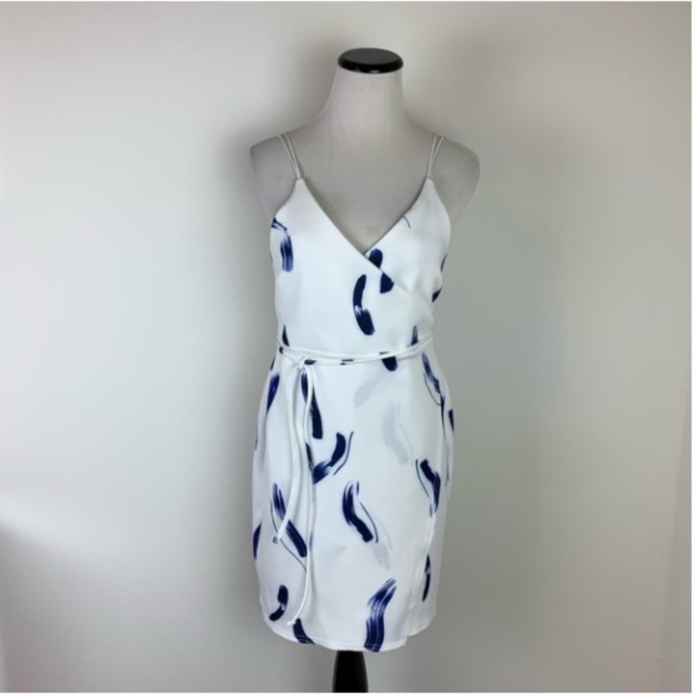 NWT ASOS White Scuba Printed Wrap Dress